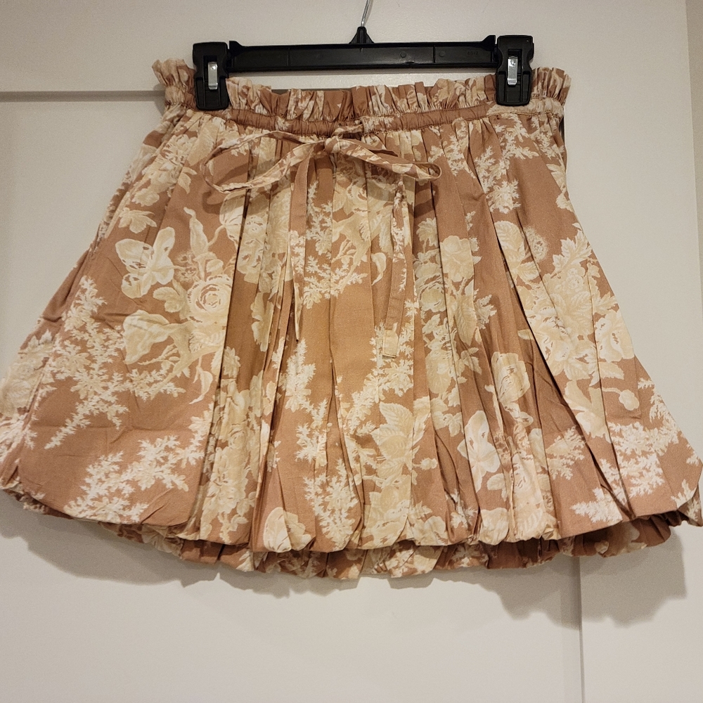 Love Shack Fancy Cheyenne Skirt Espresso Size small NWT